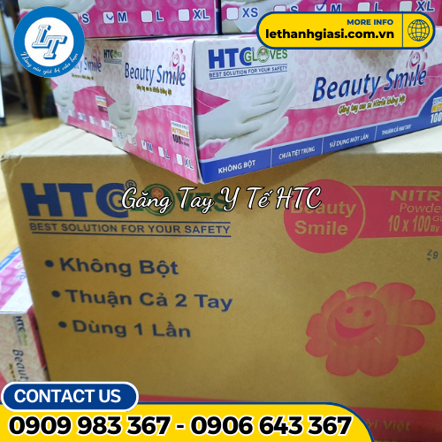 Găng tay y tế HTC Nitrile màu trắng không bột 2 Găng tay y tế HTC Nitrile màu trắng không bột 2