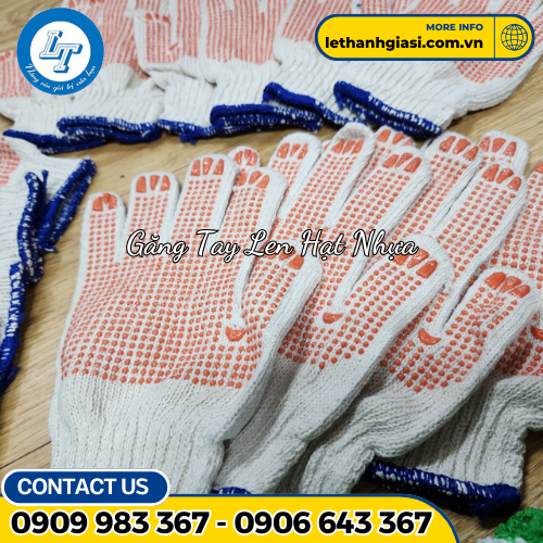 găng tay len phủ hạt nhựa găng tay len phủ hạt nhựa