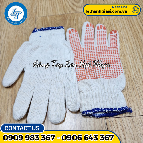 găng tay len phủ hạt nhựa 2 găng tay len phủ hạt nhựa 2