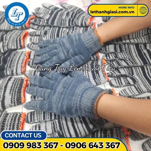 găng tay len muối tiêu 1 găng tay len muối tiêu 1