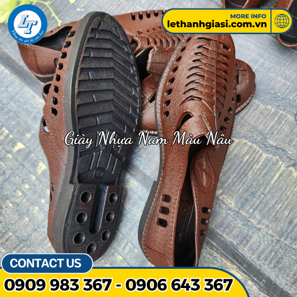 giày nhựa nâu nam giày nhựa nâu nam
