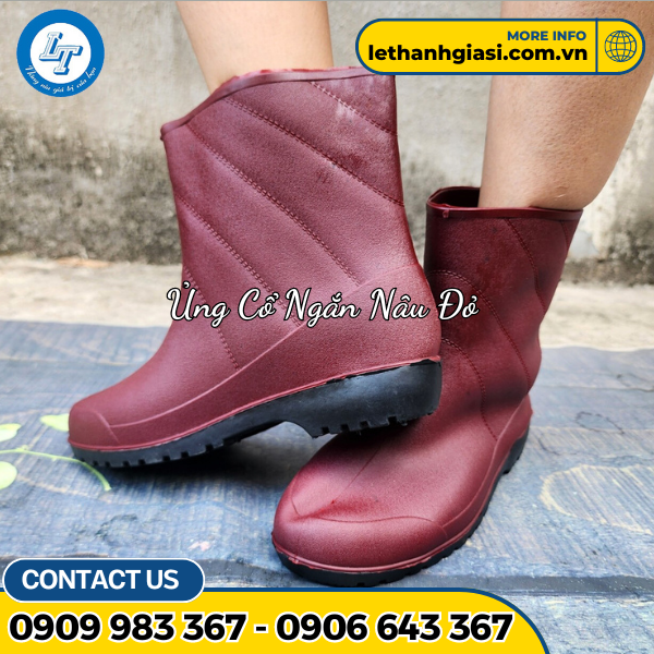 ủng cổ ngắn nâu đỏ 4 ủng cổ ngắn nâu đỏ 4