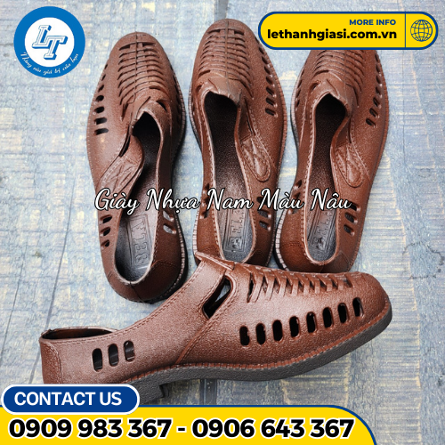 giày nhựa nâu nam 2 giày nhựa nâu nam 2
