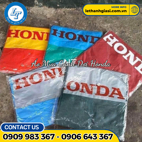 Áo mưa cánh dơi vải dù Honda 4 Áo mưa cánh dơi vải dù Honda 4