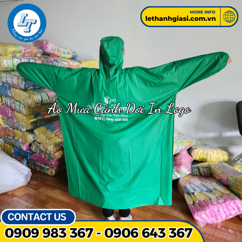 áo mưa cánh dơi in logo 1 áo mưa cánh dơi in logo 1
