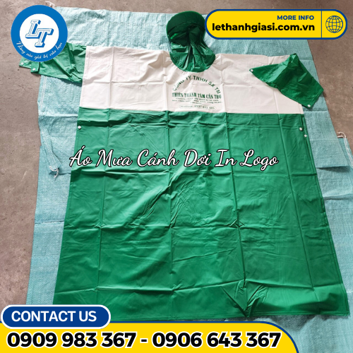 áo mưa cánh dơi in logo 2 áo mưa cánh dơi in logo 2