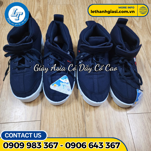 giày Asia cổ cao cột dây xanh đen mua sỉ giá tốt 3 giày Asia cổ cao cột dây xanh đen mua sỉ giá tốt 3