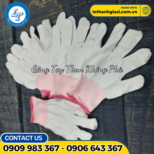 găng tay thun không phủ viền hồng 1 găng tay thun không phủ viền hồng