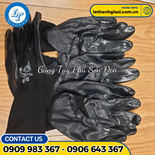 găng tay phủ sơn đen 2 găng tay phủ sơn đen 2