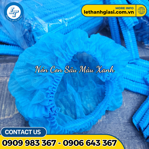 Nón con sâu màu xanh Nón con sâu màu xanh