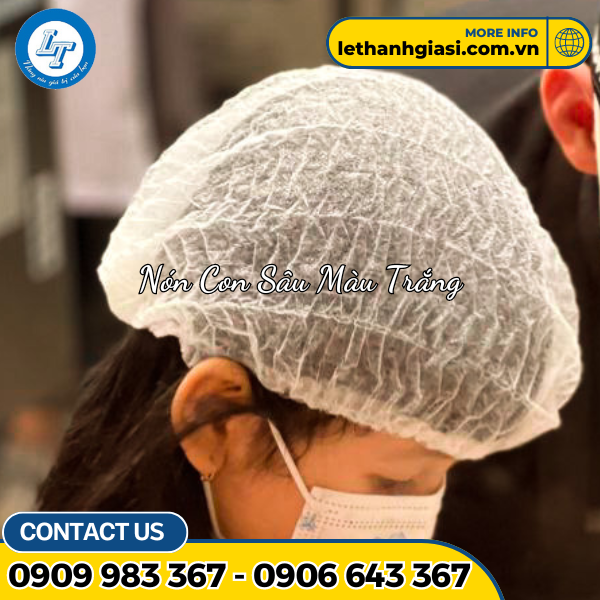 Nón con sâu màu trắng Nón con sâu màu trắng