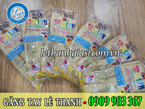 Nhà cung cấp găng tay cao su đông cầu vồng giá rẻ số 1 TPHCM Găng tay cao su đông cầu vồng màu kem