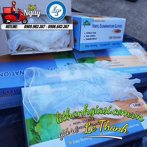 Găng tay nhựa dẻo không bột giá sỉ Găng tay nhựa dẻo không bột giá sỉ