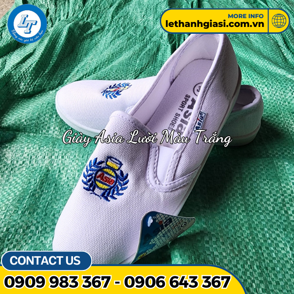 giày asia lười màu trắng  giày asia lười màu trắng