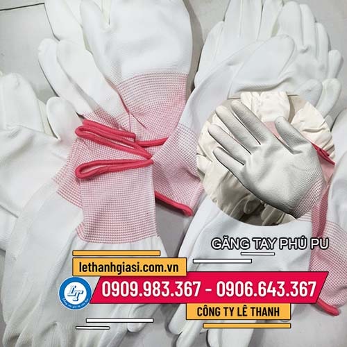 găng tay phủ PU trắng giá sỉ Lê Thanh găng tay phủ PU trắng giá sỉ Lê Thanh