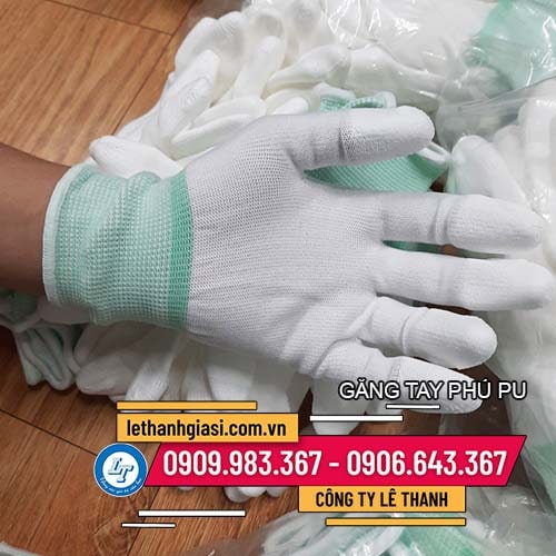găng tay phủ PU trắng giá sỉ Lê Thanh găng tay phủ PU trắng giá sỉ Lê Thanh