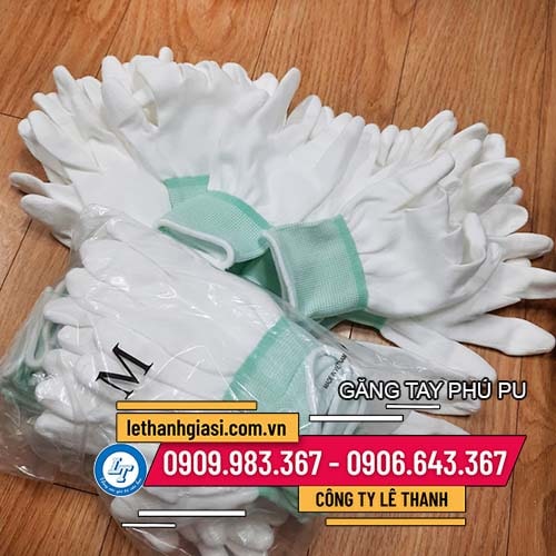 găng tay phủ PU trắng giá sỉ Lê Thanh găng tay phủ PU trắng giá sỉ Lê Thanh