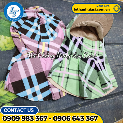 Mũ chống nắng màu caro giá rẻ giao nhanh 1 Mũ chống nắng màu caro giá rẻ giao nhanh 1