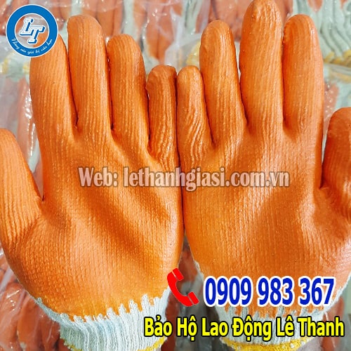 Bao tay len nhúng nhựa cam