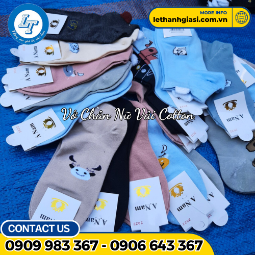 vớ nữ cotton - Thấm hút mồ hôi - Bán sỉ giá cực tốt 3 vớ nữ cotton - Thấm hút mồ hôi - Bán sỉ giá cực tốt 3