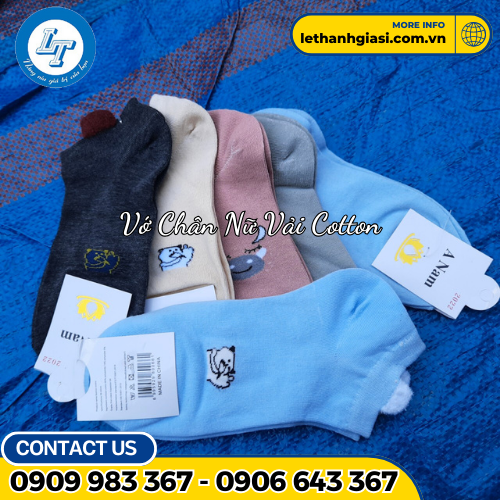 vớ nữ cotton - Thấm hút mồ hôi - Bán sỉ giá cực tốt 4 vớ nữ cotton - Thấm hút mồ hôi - Bán sỉ giá cực tốt 4