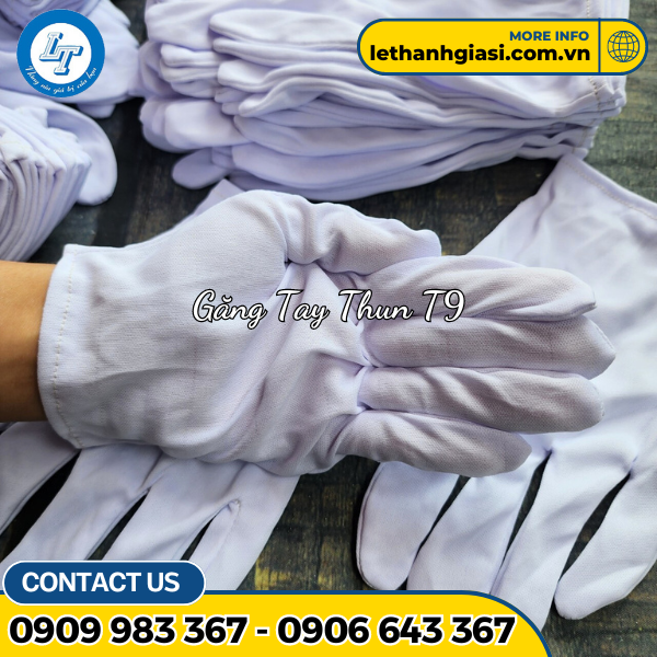 găng tay thun trắng T9 4 găng tay thun trắng T9 4