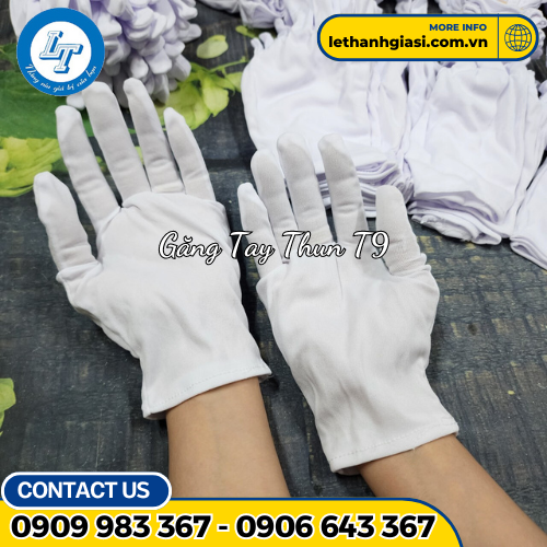 găng tay thun trắng T9 găng tay thun trắng T9