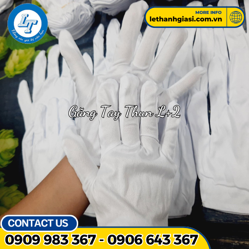 găng tay thun trắng L+2 3 găng tay thun trắng L+2 3