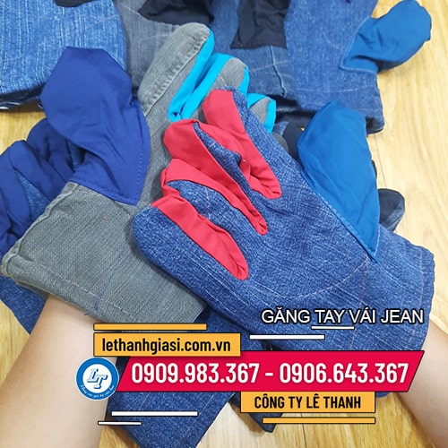 Găng tay vải jean chống nóng giá sỉ giá rẻ Găng tay vải jean chống nóng giá sỉ giá rẻ