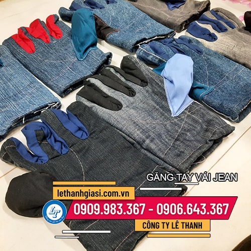 Găng tay vải jean chống nóng giá sỉ giá rẻ Găng tay vải jean chống nóng giá sỉ giá rẻ