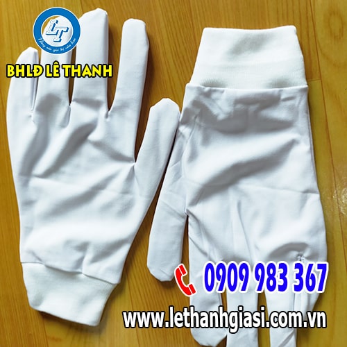Găng tay vải thun trắng TL BO