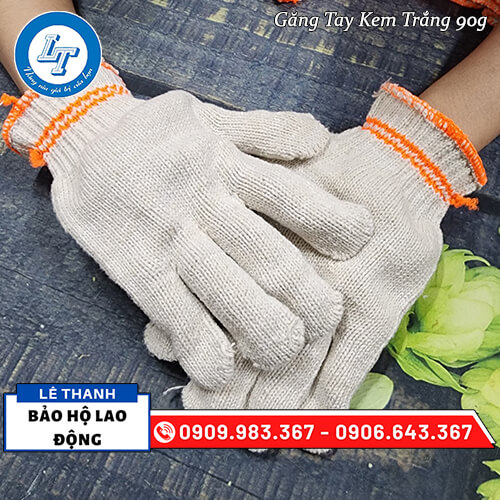 bán găng tay len kem trắng 2 viền giá sỉ bán găng tay len kem trắng 2 viền giá sỉ