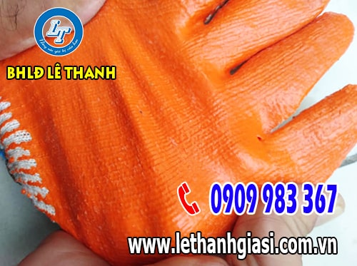 Bao tay len nhúng nhựa cam