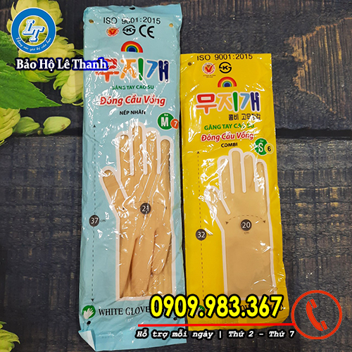 đông cầu vồng - găng tay chống hóa chất dầu mỡ gt đông cầu vồng