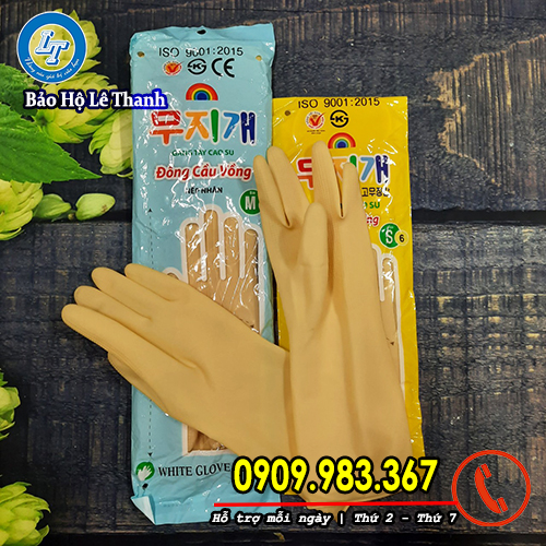 đông cầu vồng - găng tay chống hóa chất dầu mỡ gt đông cầu vồng