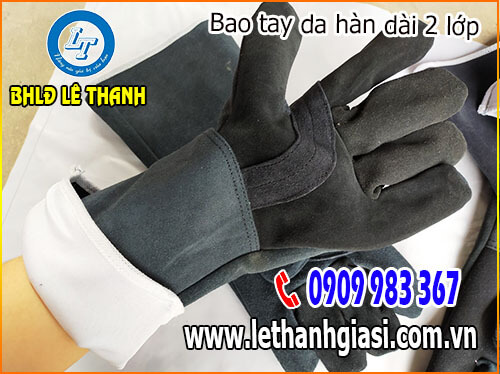 Găng tay da hàn dài 2 lớp Găng tay da hàn dài 2 lớp