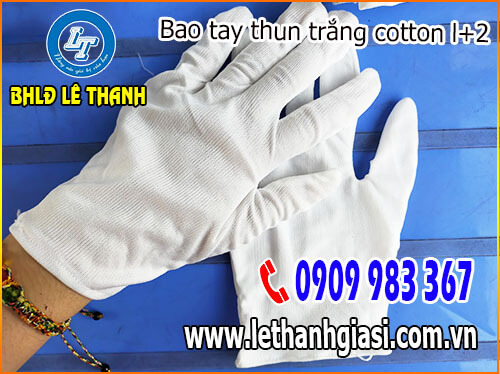 Găng tay vải thun cotton trắng l+2 Găng tay vải thun cotton trắng l+2