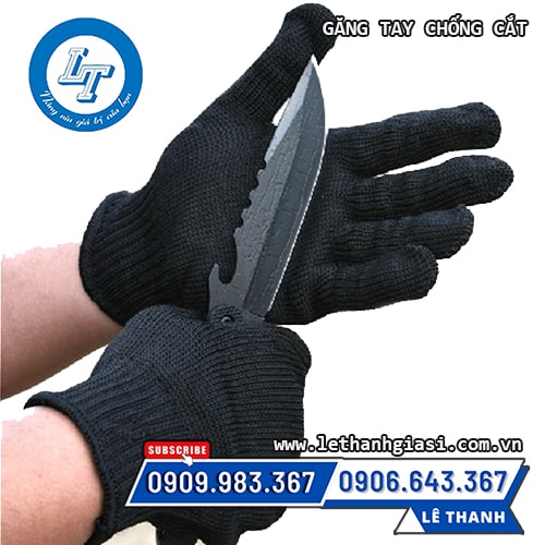 Găng tay chống cắt đen viền giá sỉ Găng tay chống cắt đen viền giá sỉ