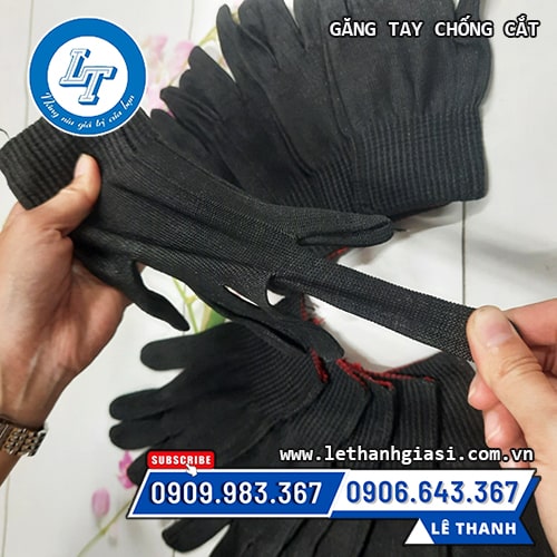 Găng tay chống cắt đen viền giá sỉ Găng tay chống cắt đen viền giá sỉ