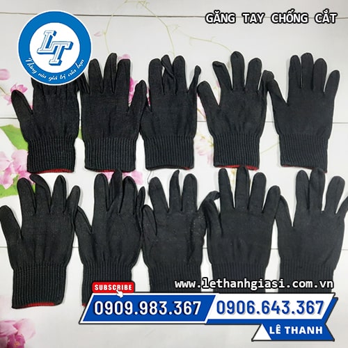 Găng tay chống cắt đen viền giá sỉ Găng tay chống cắt đen viền giá sỉ
