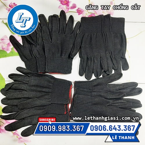 Găng tay chống cắt đen viền giá sỉ Găng tay chống cắt đen viền giá sỉ