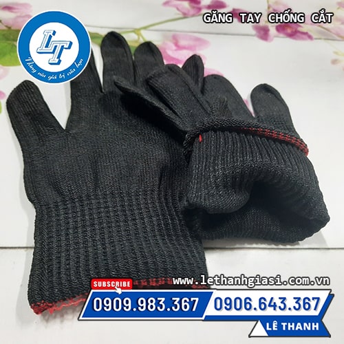 Găng tay chống cắt đen viền giá sỉ Găng tay chống cắt đen viền giá sỉ