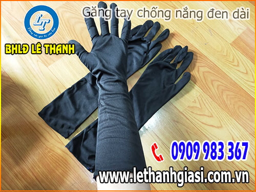 Găng tay vải thun cotton đen dài Găng tay vải thun cotton đen dài