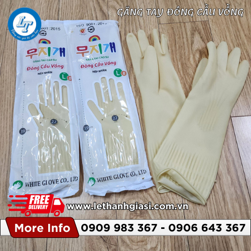 găng tay cao su nếp nhăn đông cầu vồng giá rẻ màu kem, hồng 2 găng tay cao su nếp nhăn đông cầu vồng giá rẻ màu kem, hồng 2