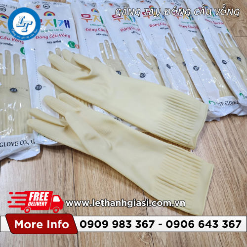 găng tay cao su nếp nhăn đông cầu vồng giá rẻ màu kem, hồng 4 găng tay cao su nếp nhăn đông cầu vồng giá rẻ màu kem, hồng 4