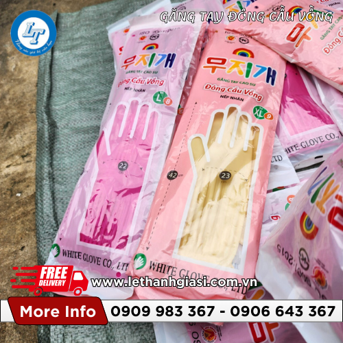 găng tay cao su nếp nhăn đông cầu vồng giá rẻ màu kem, hồng 1 găng tay cao su nếp nhăn đông cầu vồng giá rẻ màu kem, hồng 1