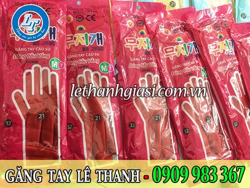 Găng tay cao su đông cầu vồng giá rẻ số 1 TPHCM Găng tay cao su đông cầu vồng màu đỏ