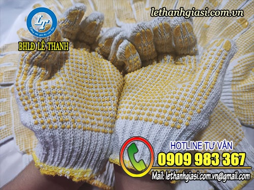 Sản xuất găng tay len phủ hạt nhựa đủ size, giá rẻ TPHCM GĂNG TAY LEN PHỦ HẠT NHỰA MÀU VÀNG