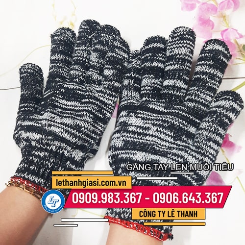 bỏ sỉ găng tay len muối tiêu viền đỏ 100g bỏ sỉ găng tay len muối tiêu viền đỏ 100g