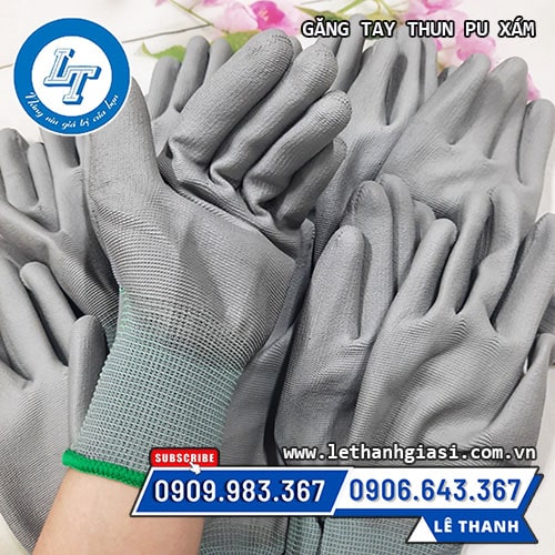 báo giá sỉ găng tay thun phủ pu xám báo giá sỉ găng tay thun phủ pu xám